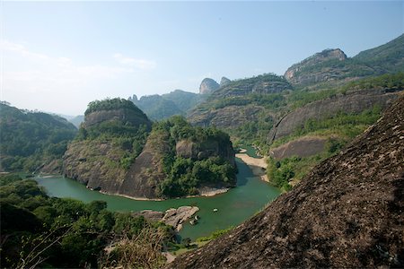View of 9 zigzag river from Tianyoufeng, Fujian, China Stock Photo - Rights-Managed, Code: 855-05982415