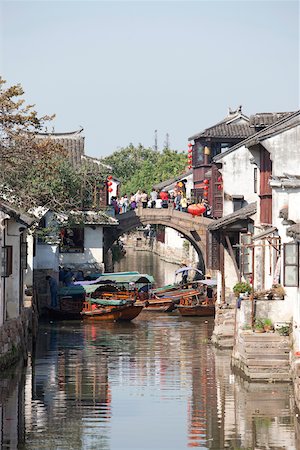 simsearch:855-05982599,k - Tourist boats on canal, old town of Zhouzhaung, Kunshan, Jiangsu Province, China Stock Photo - Rights-Managed, Code: 855-05982633