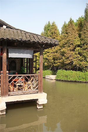 A teahouse on canal at old town of Wuzhen, Zhejiang, China Stock Photo - Rights-Managed, Code: 855-05982659