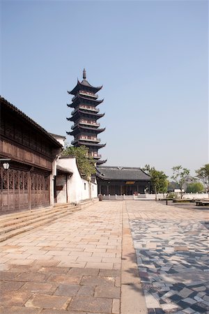 simsearch:855-05982793,k - Bailian Pagode, Altstadt von Wuzhen, Zhejiang, China Stockbilder - Lizenzpflichtiges, Bildnummer: 855-05982754