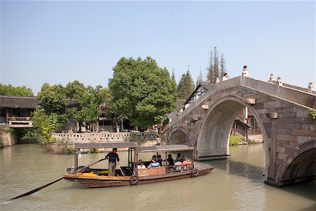 east asia - Tourist boats on canal, old town of Wuzhen, Zhejiang, China Stock Photo - Rights-Managed, Code: 855-05982767