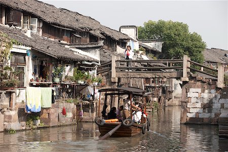 east asia - Tourist boats on canal, old town of Wuzhen, Zhejiang, China Stock Photo - Rights-Managed, Code: 855-05982776