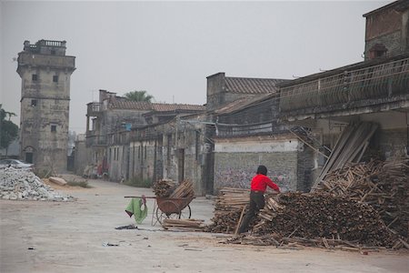 Woman collecting firewoods at Yuk Sau Village, Kaiping, Guangdong Province, China Stock Photo - Rights-Managed, Code: 855-05982837