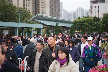 Crowded with worshippers approaching to  Wong Tai Sin temple in Chinese new year, Hong Kong Fotografie stock - Rights-Managed, Codice: 855-05983076