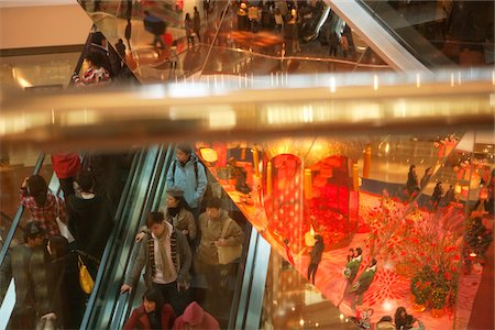 escalators china - Decorations celebrating the  chinese new year in Festival Walk shopping mall, Hong Kong Stock Photo - Rights-Managed, Code: 855-05983099