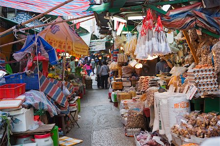 Food market on Graham Street, Central, Hong Kong Stock Photo - Rights-Managed, Code: 855-05983247