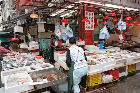 Food market on Gage Street, Central, Hong Kong Stock Photo - Rights-Managed, Code: 855-05983249