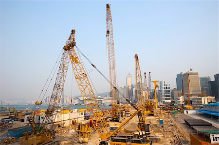 Reclamation construction site at Central, Hong Kong Stock Photo - Rights-Managed, Code: 855-05983267