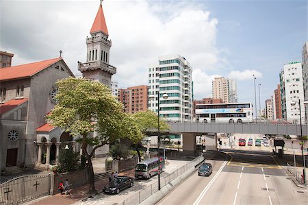 Streetscape on Prince Edward Road, Kowloon, Hong Kong Stock Photo - Rights-Managed, Code: 855-05983349