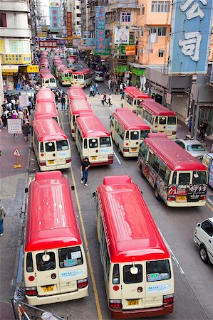 Mini bus terminal sur Tung Choi Street, Mongkok, Hong Kong Photographie de stock - Rights-Managed, Code: 855-05983382