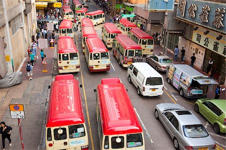 Mini bus terminal on Tung Choi Street, Mongkok, Hong Kong Stock Photo - Rights-Managed, Code: 855-05983383