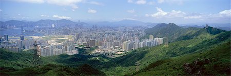 Panoramic cityscape from Kowloon Peak, Hong Kong Stock Photo - Rights-Managed, Code: 855-06022894