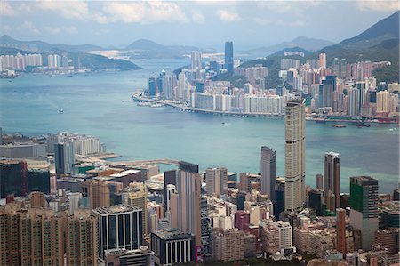 Panoramic sweep of Hong Kong cityscape from Sky100, 393 meters above sea level, Hong Kong Stock Photo - Rights-Managed, Code: 855-06314134