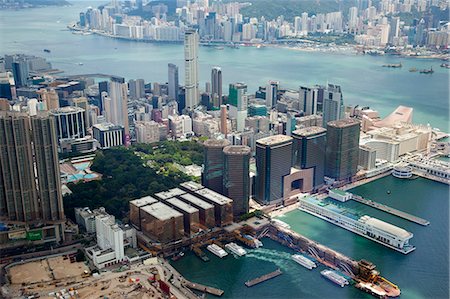 simsearch:855-06313970,k - Panoramic sweep of Tsimshatsui skyline from Sky100, 393 meters above sea level, Hong Kong Stock Photo - Rights-Managed, Code: 855-06314138