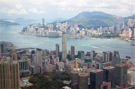 Panoramic sweep of Hong Kong cityscape from Sky100, 393 meters above sea level, Hong Kong Stock Photo - Rights-Managed, Code: 855-06314144