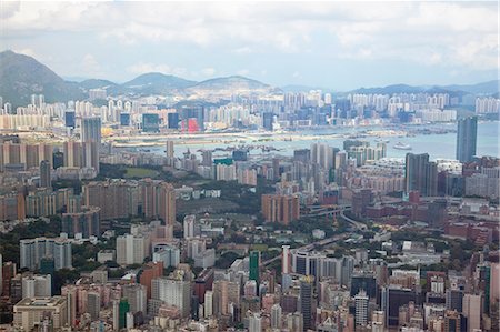 Panoramic sweep of Hung Hom cityscape from Sky100, 393 metres above sea level, Hong Kong Foto de stock - Con derechos protegidos, Código: 855-06314148