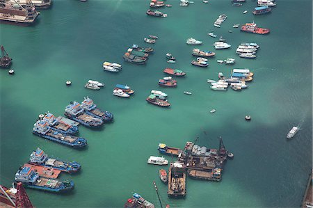 Birds eye view of Tai Kok Tsui typhoon shelter from Sky100, 393 metres above sea level, Hong Kong Foto de stock - Con derechos protegidos, Código: 855-06314155