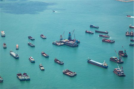 Birds eye view of Hong Kong West harbour from Sky100, 393 metres above sea level, Hong Kong Stock Photo - Rights-Managed, Code: 855-06314153