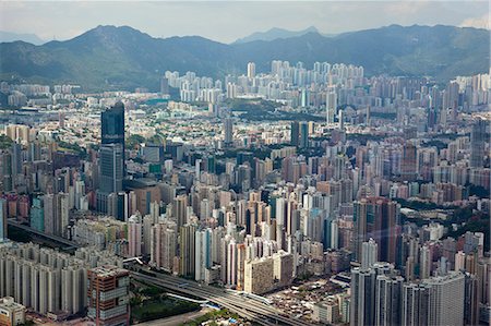 Panoramic sweep of Mongkok cityscape from Sky100, 393 metres above sea level, Hong Kong Foto de stock - Con derechos protegidos, Código: 855-06314177