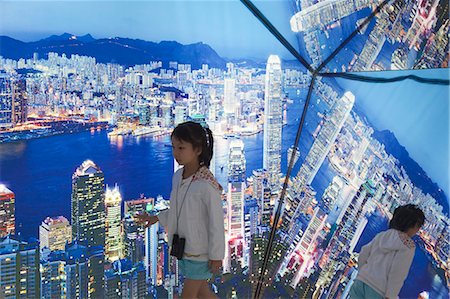Night scene display mirror at Sky100, ICC building, Hong Kong Stock Photo - Rights-Managed, Code: 855-06314170