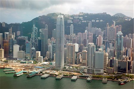 Panoramic sweep of Central skyline from Sky100, 393 meters above sea level, Hong Kong Stock Photo - Rights-Managed, Code: 855-06314185
