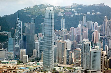 Panoramic sweep of Central skyline from Sky100, 393 meters above sea level, Hong Kong Foto de stock - Con derechos protegidos, Código: 855-06314187