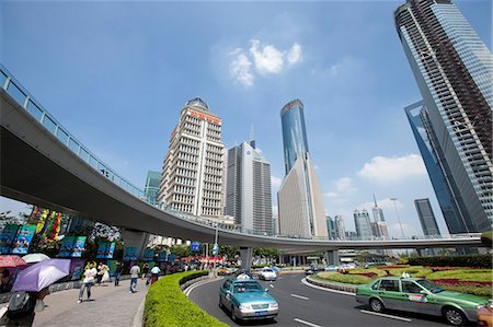 simsearch:855-06312870,k - Skyscrapers at Luijiazui, Pudong, Shanghai, China Foto de stock - Direito Controlado, Número: 855-06312336