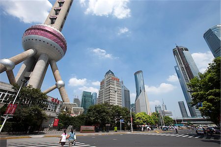 simsearch:855-06312870,k - Skyscrapers at Luijiazui, Pudong, Shanghai, China Foto de stock - Direito Controlado, Número: 855-06312338