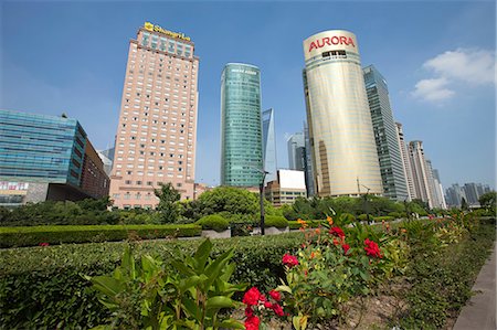 simsearch:855-06312320,k - Skyscrapers at Luijiazui Riverside Ave., Pudong, Shanghai, China Foto de stock - Con derechos protegidos, Código: 855-06312362