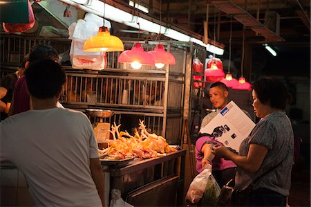 Shopping at the red market, Macau Stock Photo - Rights-Managed, Code: 855-06312483