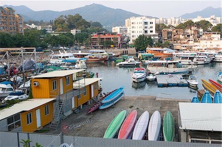 Yachts and boats mooring at the bay, Sai Kung, Hong Kong Fotografie stock - Rights-Managed, Codice: 855-06312658