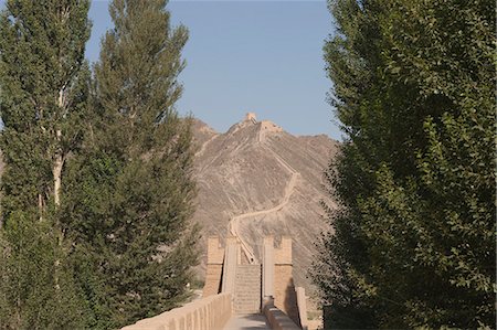 simsearch:855-08580900,k - Overhanging Great Wall, Jiayuguan, Silkroad, China Foto de stock - Direito Controlado, Número: 855-06312783