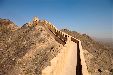 simsearch:855-08580900,k - Overhanging Great Wall, Jiayuguan, Silkroad, China Foto de stock - Direito Controlado, Número: 855-06312790