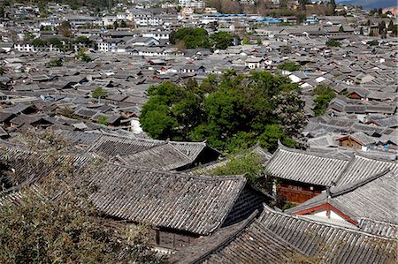 simsearch:855-06313039,k - Residential rooftops at the ancient city of Lijiang, Yunnan Province, China Stock Photo - Rights-Managed, Code: 855-06313047