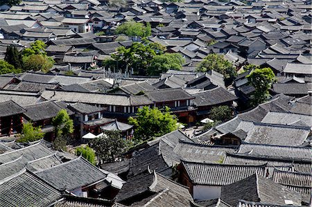 simsearch:855-06313039,k - Residential rooftops at the ancient city of Lijiang, Yunnan Province, China Stock Photo - Rights-Managed, Code: 855-06313058
