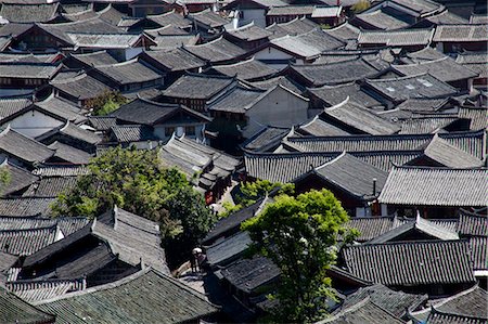 simsearch:855-06313039,k - Residential rooftops at the ancient city of Lijiang, Yunnan Province, China Stock Photo - Rights-Managed, Code: 855-06313059