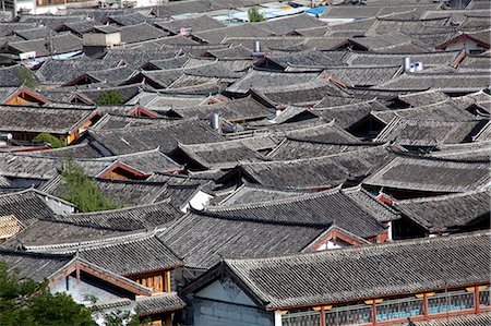 simsearch:855-06313039,k - Residential rooftops at the ancient city of Lijiang, Yunnan Province, China Stock Photo - Rights-Managed, Code: 855-06313050