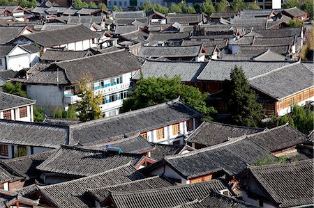 simsearch:855-06313039,k - Residential rooftops at the ancient city of Lijiang, Yunnan Province, China Stock Photo - Rights-Managed, Code: 855-06313052