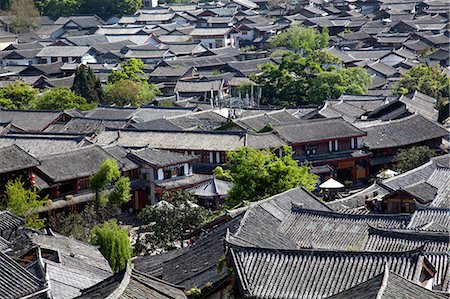 simsearch:855-06313039,k - Residential rooftops at the ancient city of Lijiang, Yunnan Province, China Stock Photo - Rights-Managed, Code: 855-06313053