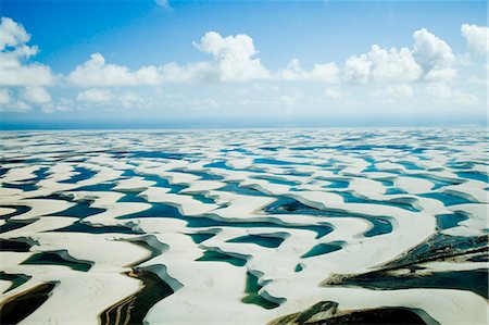 Sandy dunes and lagoons, part of Parque Nacional dos Lencois Maranhenses, Brazil Stock Photo - Rights-Managed, Code: 855-06313099