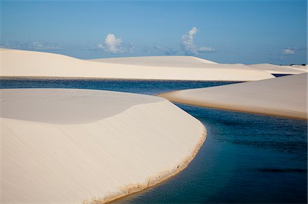 Sandy dunes near Lagoa Bonita (Beautiful Lagoon) at Parque Nacional dos Lencois Maranhenses, Brazil Stock Photo - Rights-Managed, Code: 855-06313116