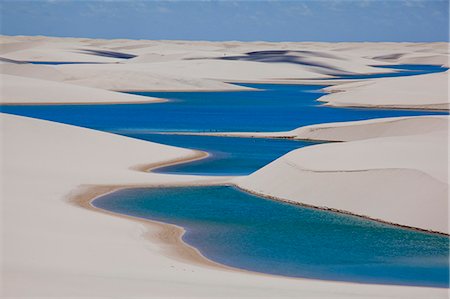 Sandy dunes near Lagoa Bonita (Beautiful Lagoon) at Parque Nacional dos Lencois Maranhenses, Brazil Stock Photo - Rights-Managed, Code: 855-06313128