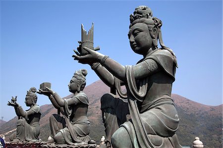 po lin monastery - Statues at Giant Buddha shrine, Lantau Island, Hong Kong Stock Photo - Rights-Managed, Code: 855-06313552