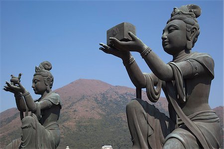 Statues at Giant Buddha shrine, Lantau Island, Hong Kong Stock Photo - Rights-Managed, Code: 855-06313562