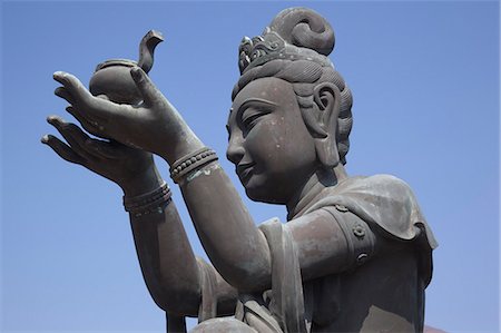 Statues de Bouddha temple, Lantau Island, Hong Kong Photographie de stock - Rights-Managed, Code: 855-06313563