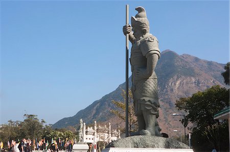 Statue sur l'approche au monastère de Po Lin, Ngong Ping, Lantau Island, Hong Kong Photographie de stock - Rights-Managed, Code: 855-06313740