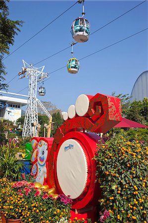 simsearch:855-03024288,k - Chinese new year decorations with the cable car at background, Ocean Park, Hong Kong Stock Photo - Rights-Managed, Code: 855-06313803