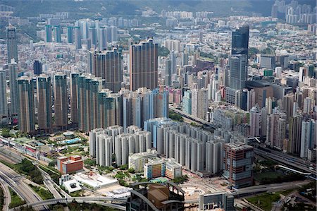 Bird's eye sweep of Mongkok area from Sky100, 393 metres above sea level, Hong Kong Stock Photo - Rights-Managed, Code: 855-06313897