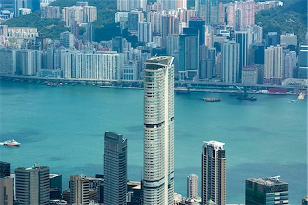 Balayage oculaire de l'oiseau du quartier de North Point et Tsimshatsui zone de Sky100, 393 mètres au-dessus du niveau de la mer, Hong Kong Photographie de stock - Rights-Managed, Code: 855-06313901