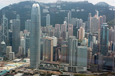 simsearch:855-06313965,k - Bird's eye sweep of Central area from Sky100, 393 metres above sea level, Hong Kong Fotografie stock - Rights-Managed, Codice: 855-06313917